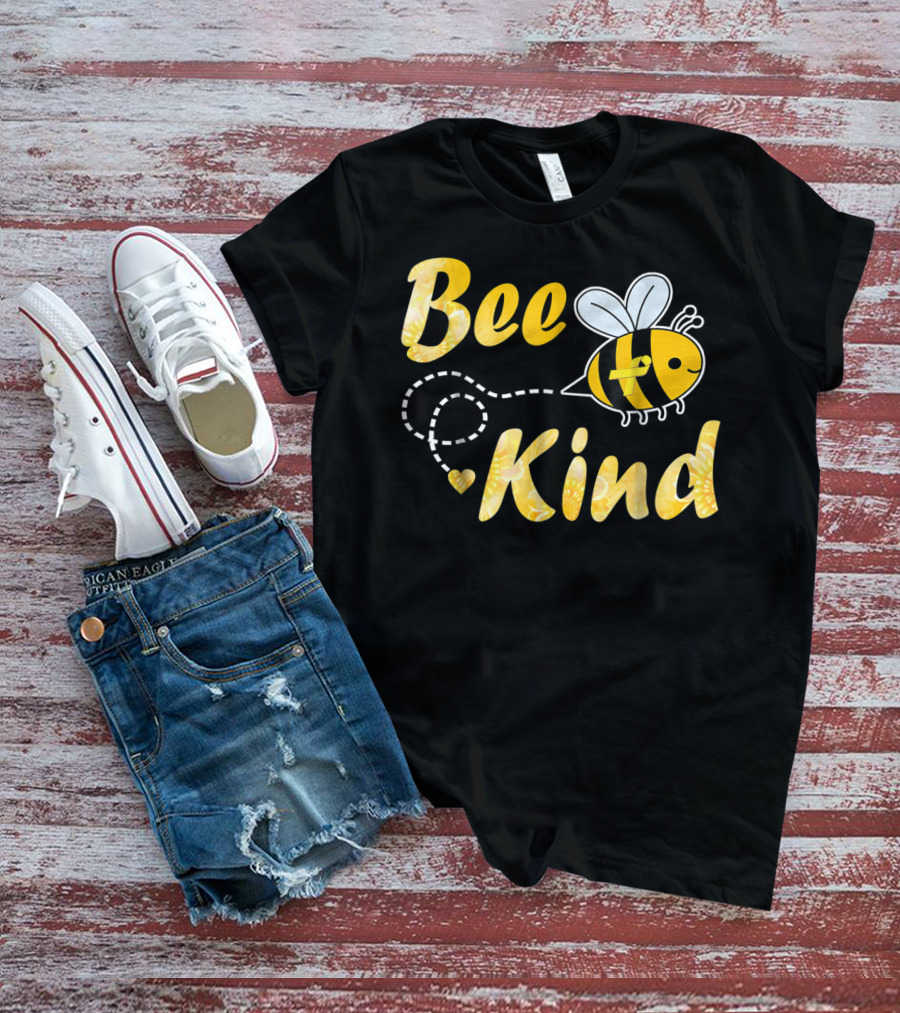 Bee Kind Childhood Cancer Gold Ribbon Warrior64 T-Shirt
