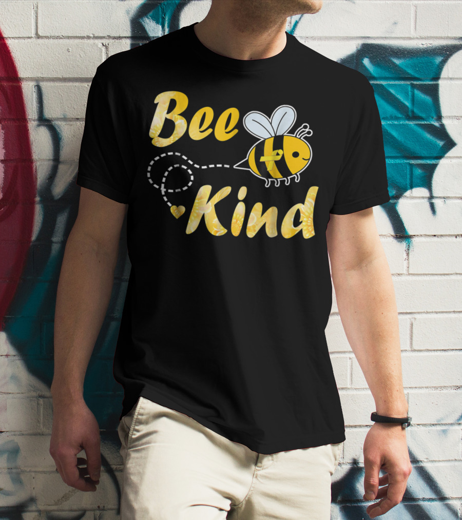 Bee Kind Childhood Cancer Gold Ribbon Warrior64 T-Shirt