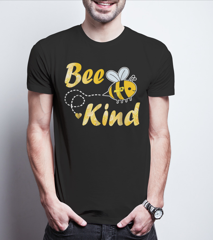 Bee Kind Childhood Cancer Gold Ribbon Warrior64 T-Shirt