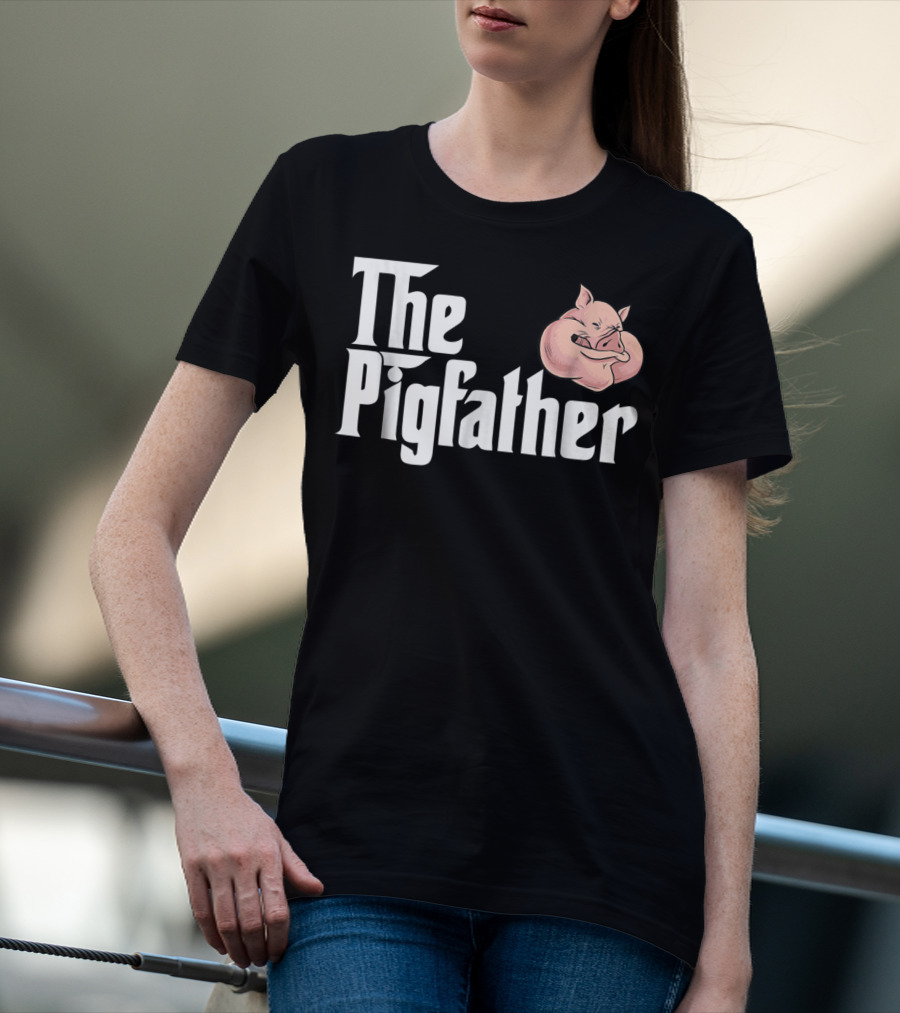 The Pigfather Cute Pig Animal Sleep Piggy Lover Papa T-Shirt