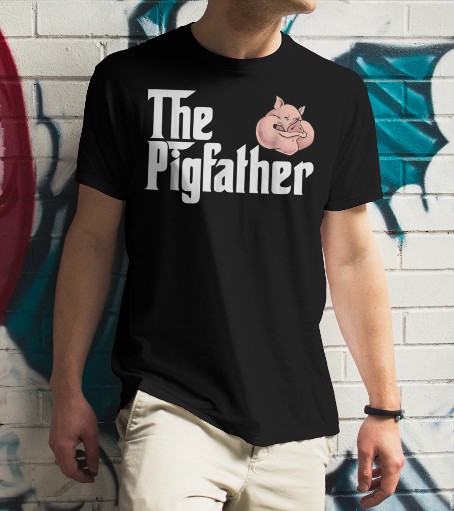 The Pigfather Cute Pig Animal Sleep Piggy Lover Papa T-Shirt