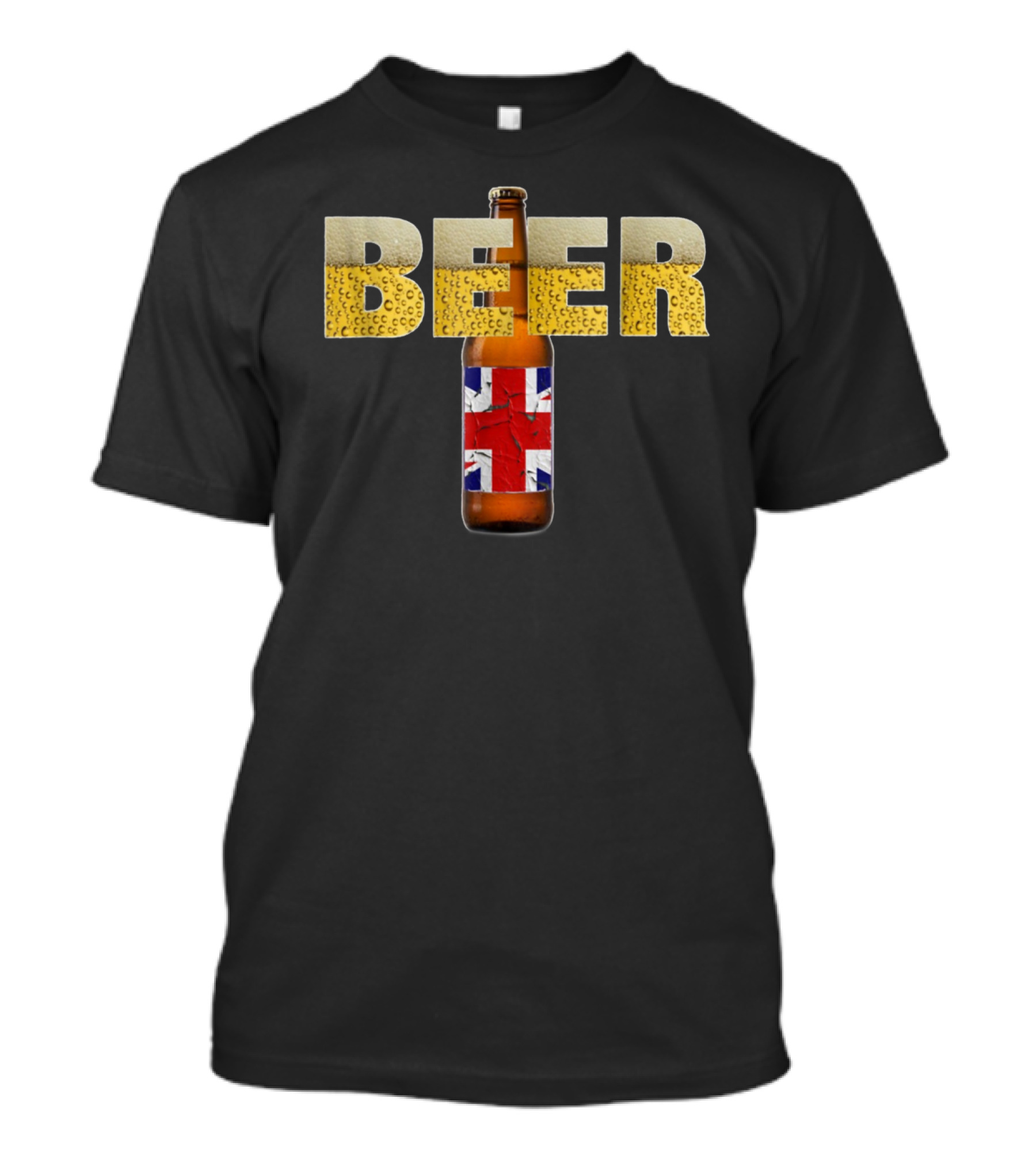 Beer Bottle British Flag Pub Crawl Brewery 29 T-Shirt