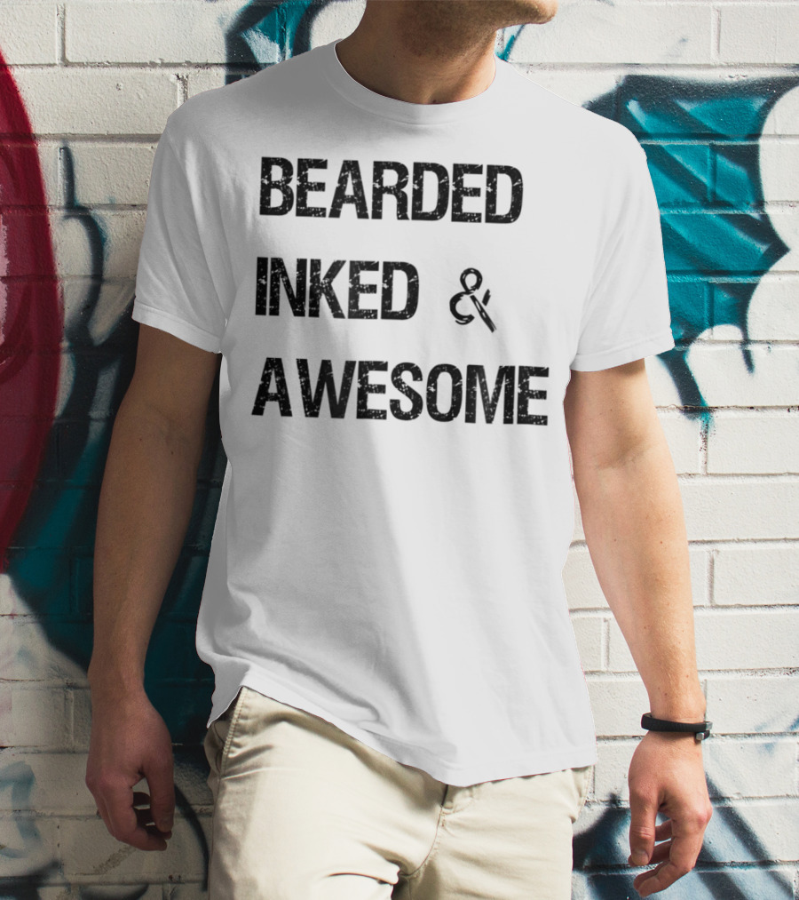 Bearded Inked And Awesome Christmas Husbands18 T-Shirt