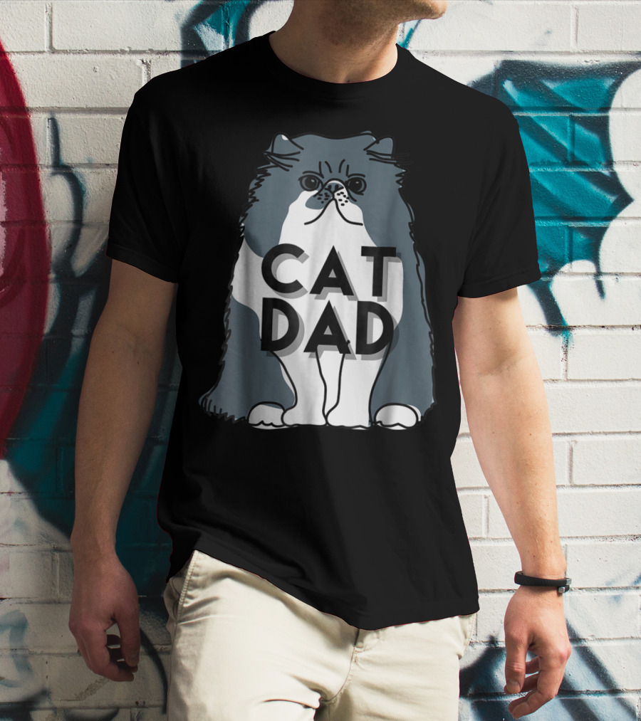 Cat Dad Funny Men Kitty Best T-Shirt