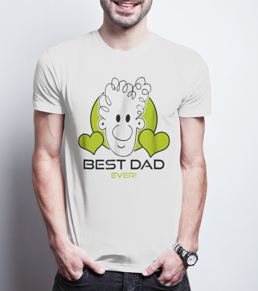 Best Dad Ever Cartoon Heart T-Shirt