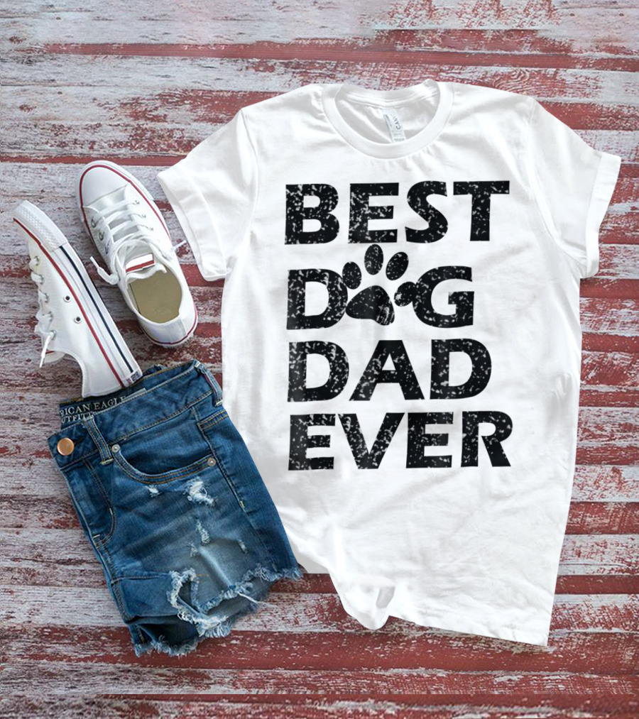 Best Dog Dad Ever Paw Print Men Women13 T-Shirt