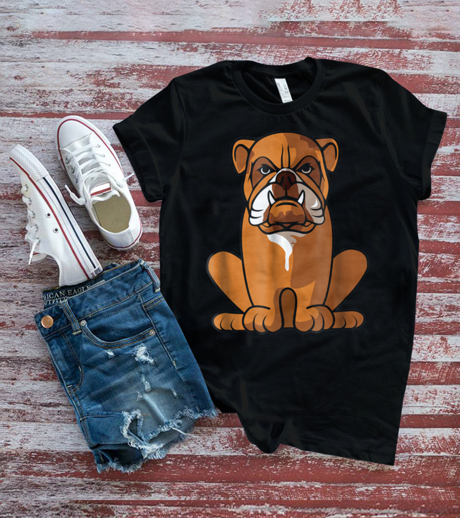 Bulldog Sitting And Waiting For The Holidays To Come T-Shirt