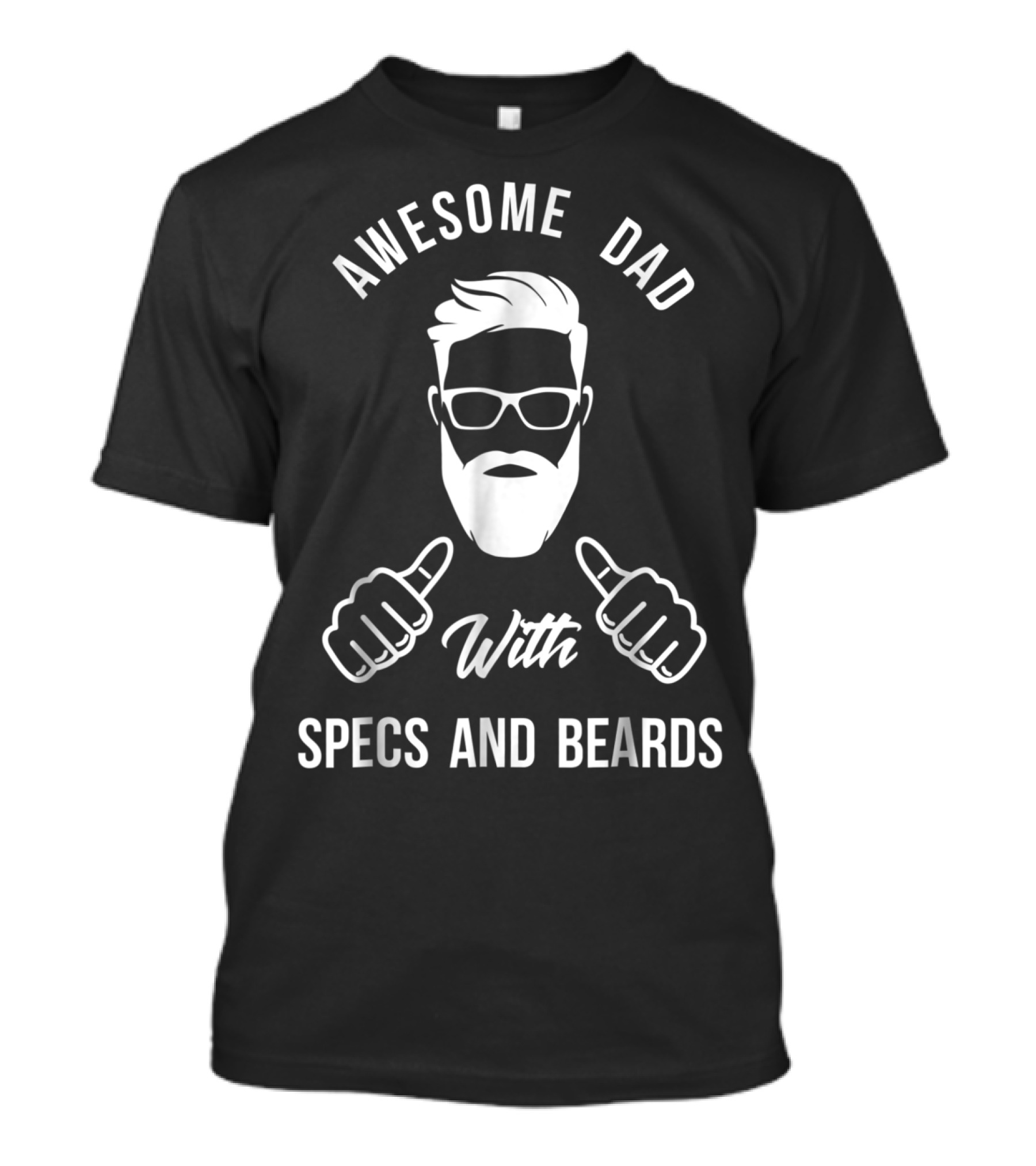 Awesome Dad With Specs And Beards Thumbs Up T-Shirt