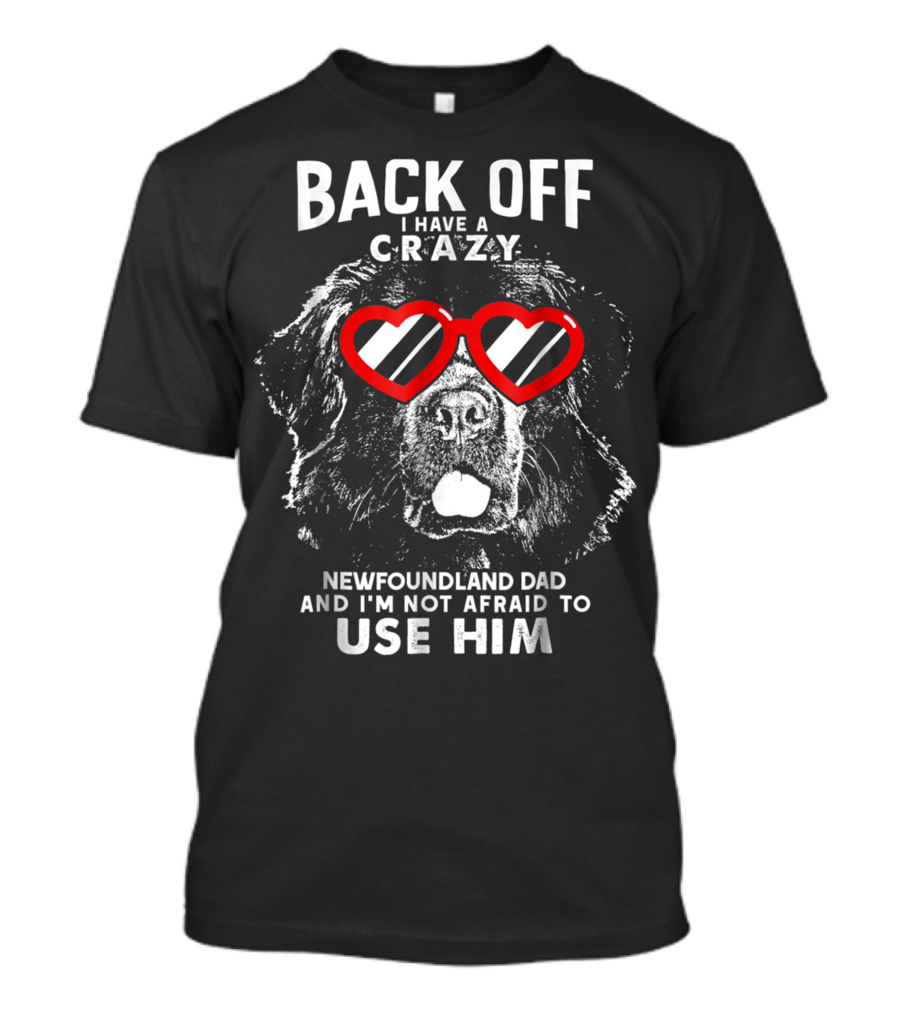 Back Off I Have A Crazy Newfoundland Dad And I'm Not Afraid To Use Him T-Shirt