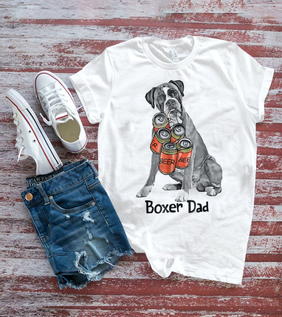Boxer Dad Beer Can Fetcher T-Shirt