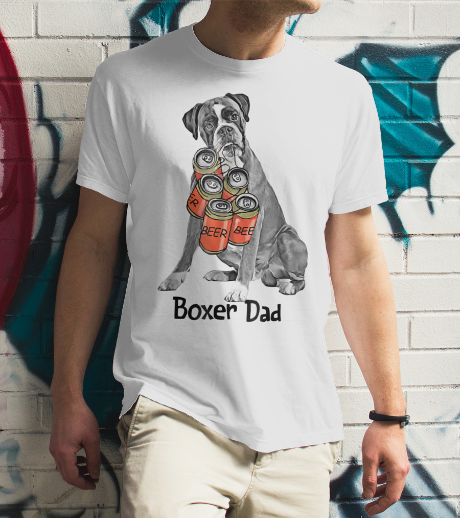 Boxer Dad Beer Can Fetcher T-Shirt
