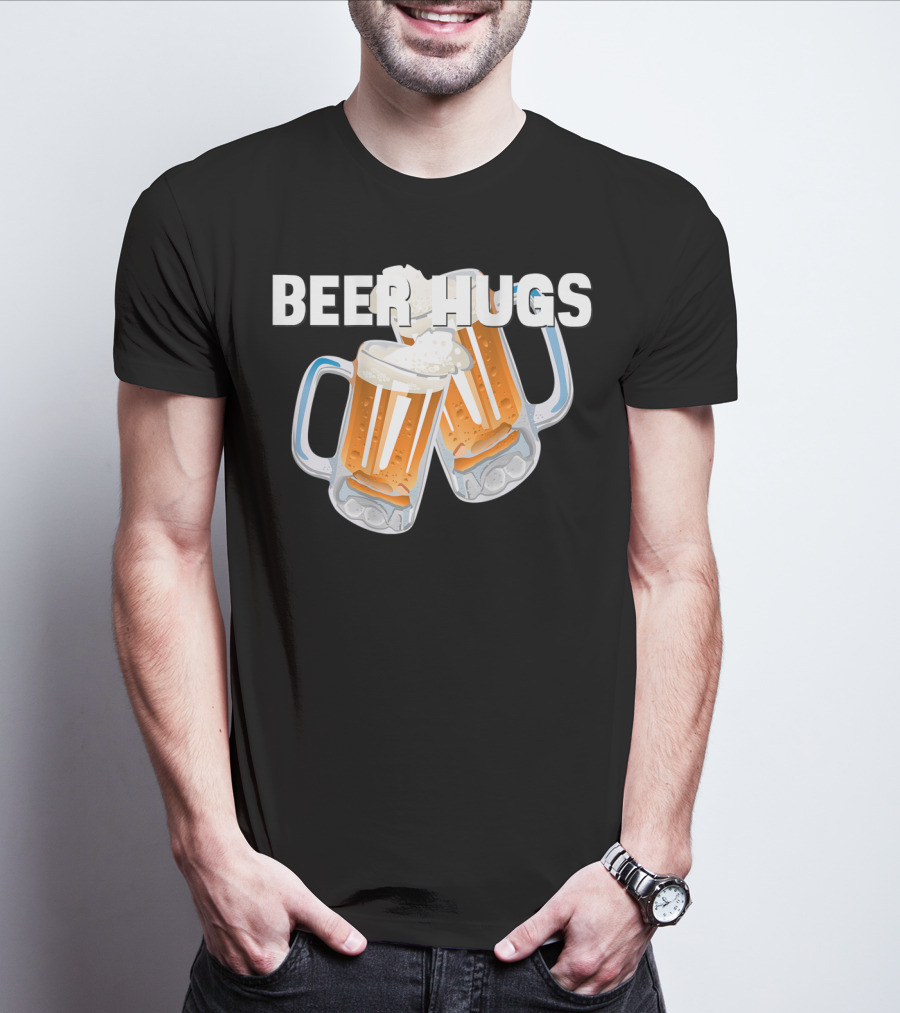 Beer Hugs Beer Drinking Dad Father Papa Husband35 T-Shirt