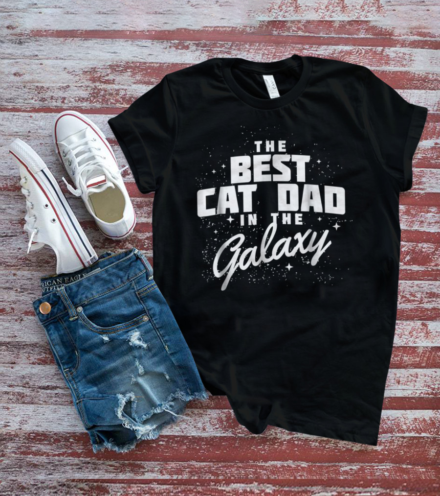 The Best Cat Dad In The Galaxy Men69 Kitten Lover T-Shirt