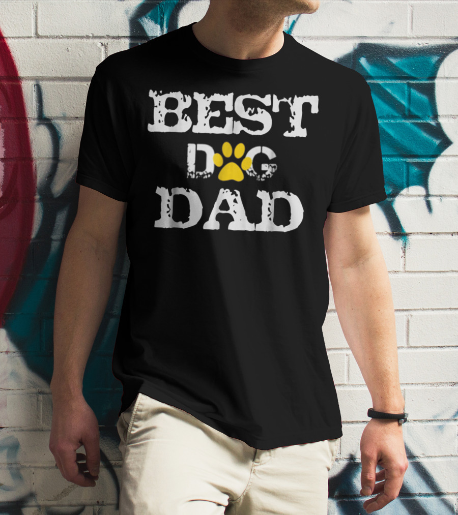 BEST DOG DAD PAW PRINT BIRTHDAY T-Shirt