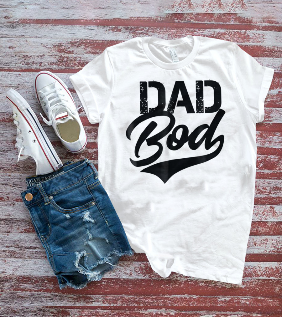 Dad Bod Classic Retro Swoosh Font T-Shirt