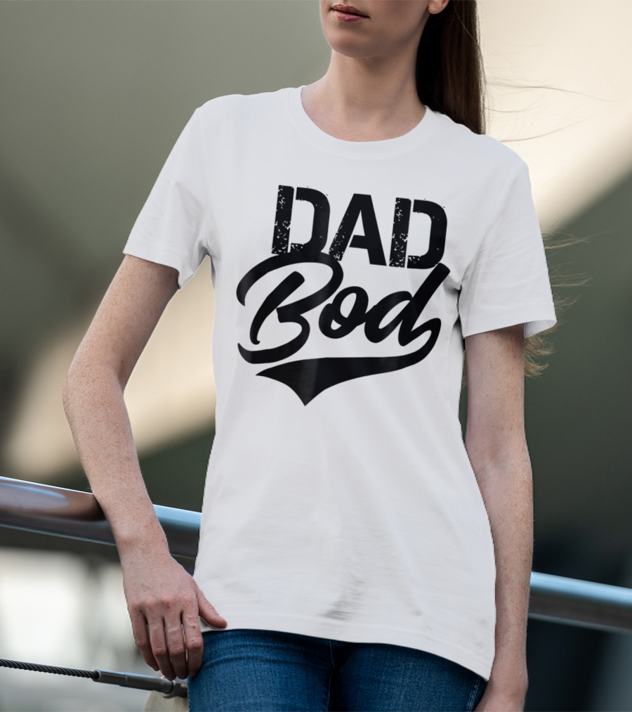 Dad Bod Classic Retro Swoosh Font T-Shirt