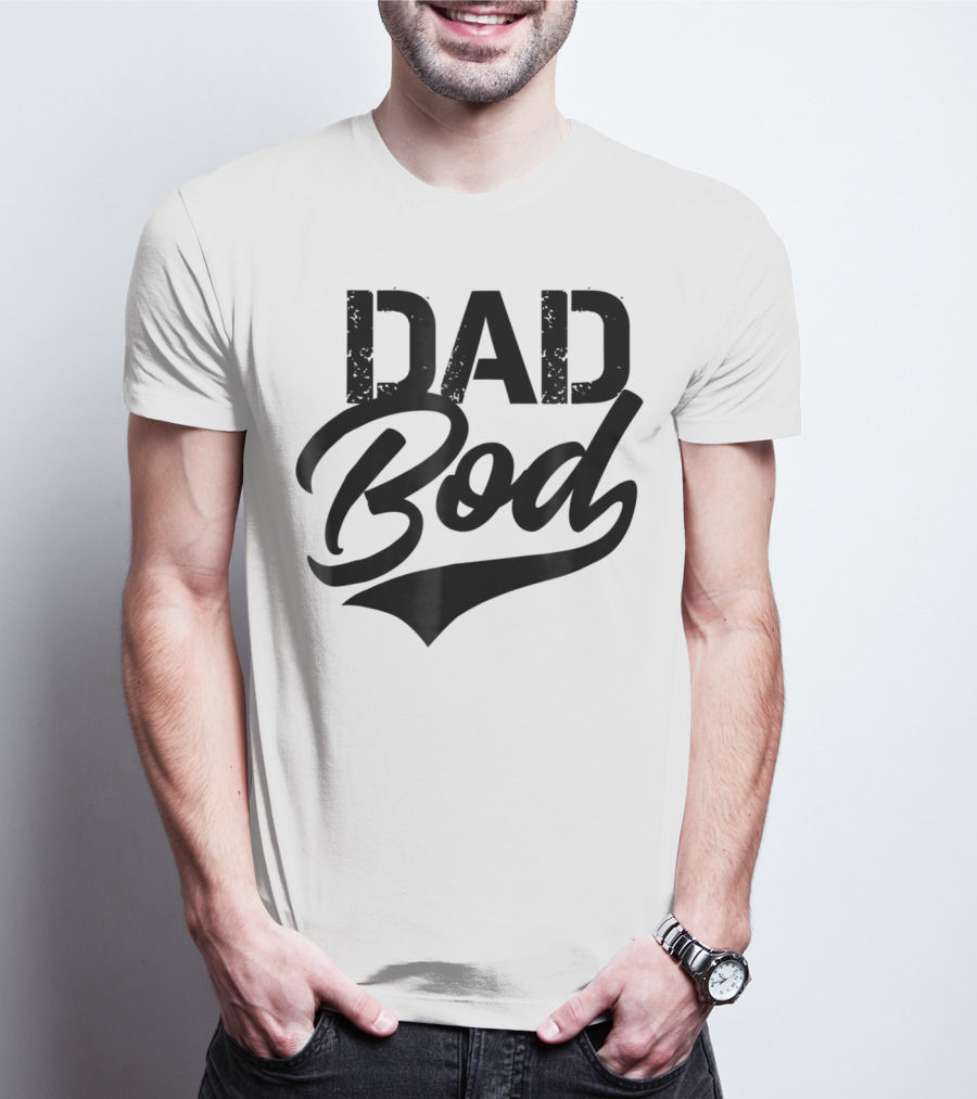 Dad Bod Classic Retro Swoosh Font T-Shirt