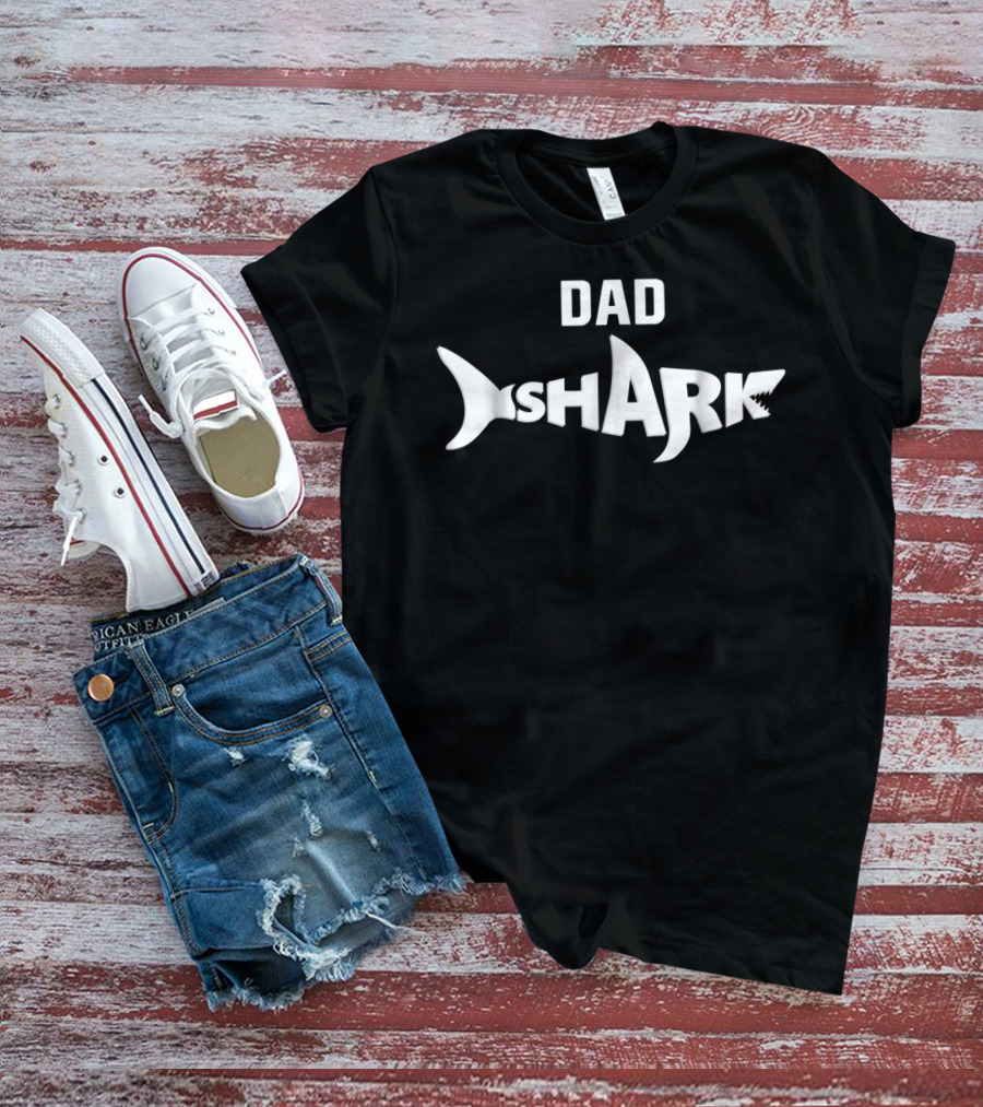Dad Shark Ideas Matching Family S13 Shark Text T-Shirt