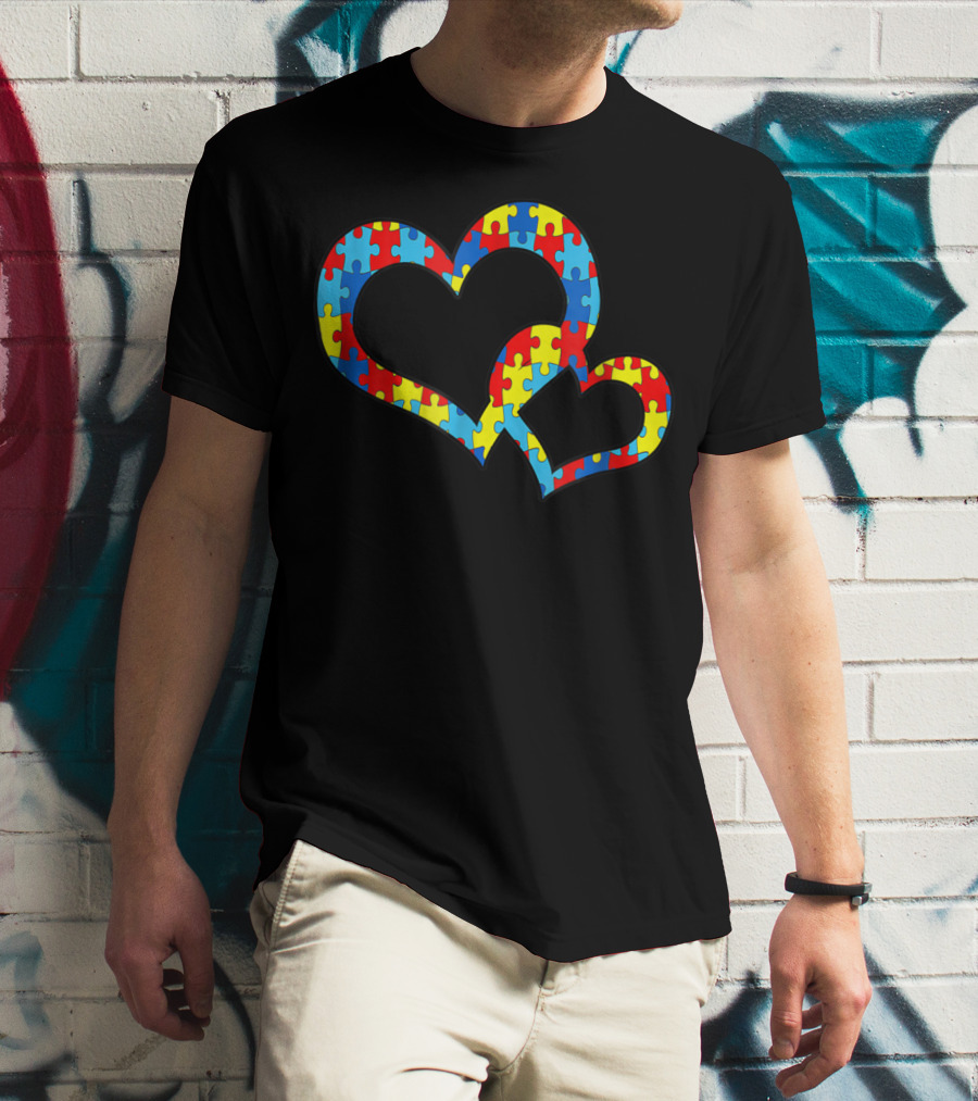 Autism Awareness Puzzle Heart Family Connection T-Shirt