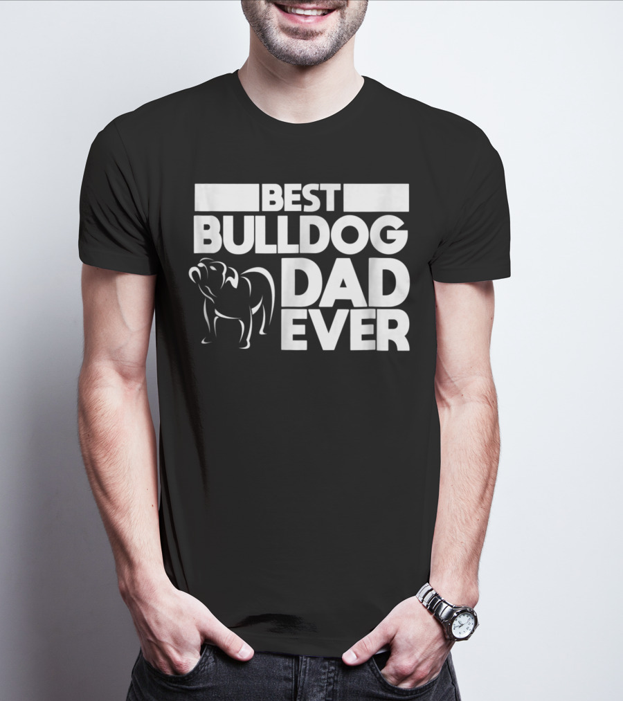 Best Bulldog Dad Ever Boys Frances American24 T-Shirt