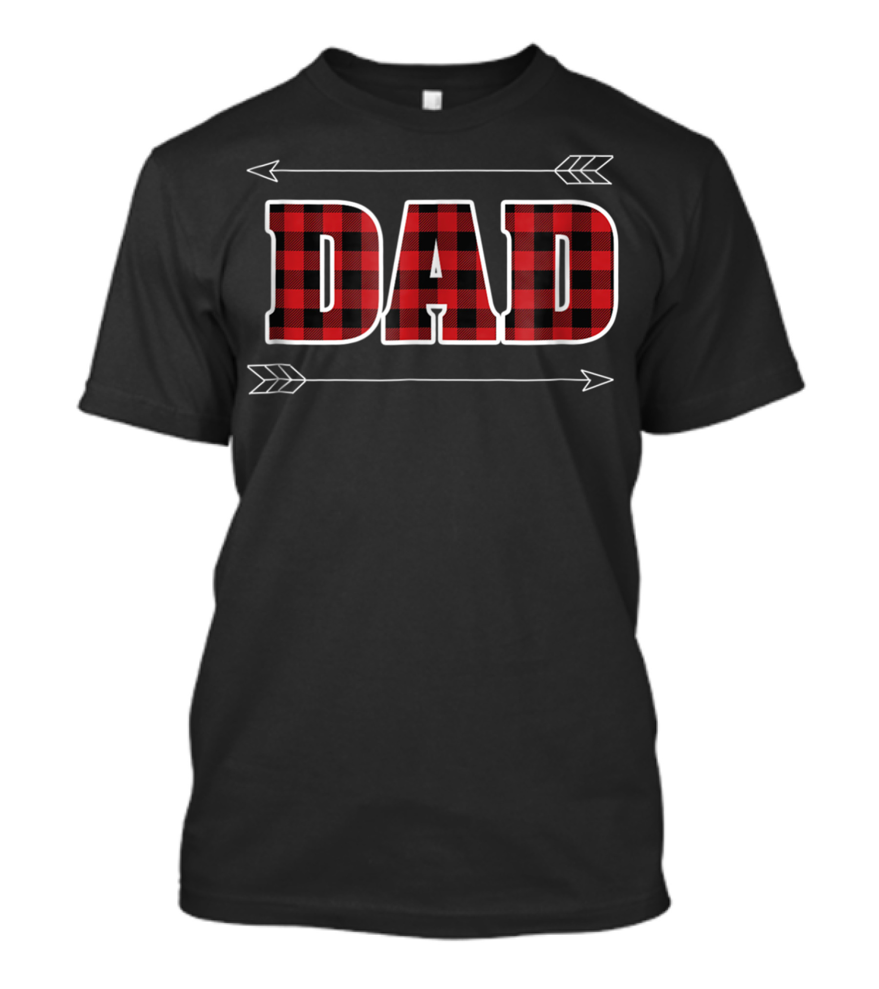 Buffalo Plaid Dad Lumberjack Family Birthday Arrows T-Shirt