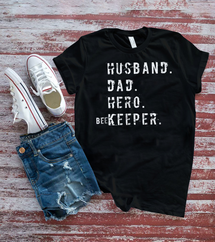 Husband Dad Hero Beekeeper Daddy Husband Hero Dad T-Shirt