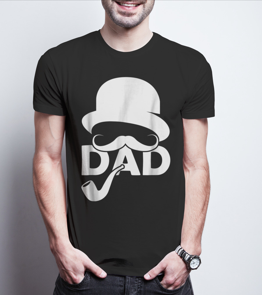 Cool Dad Mustache Hat Pipe T-Shirt
