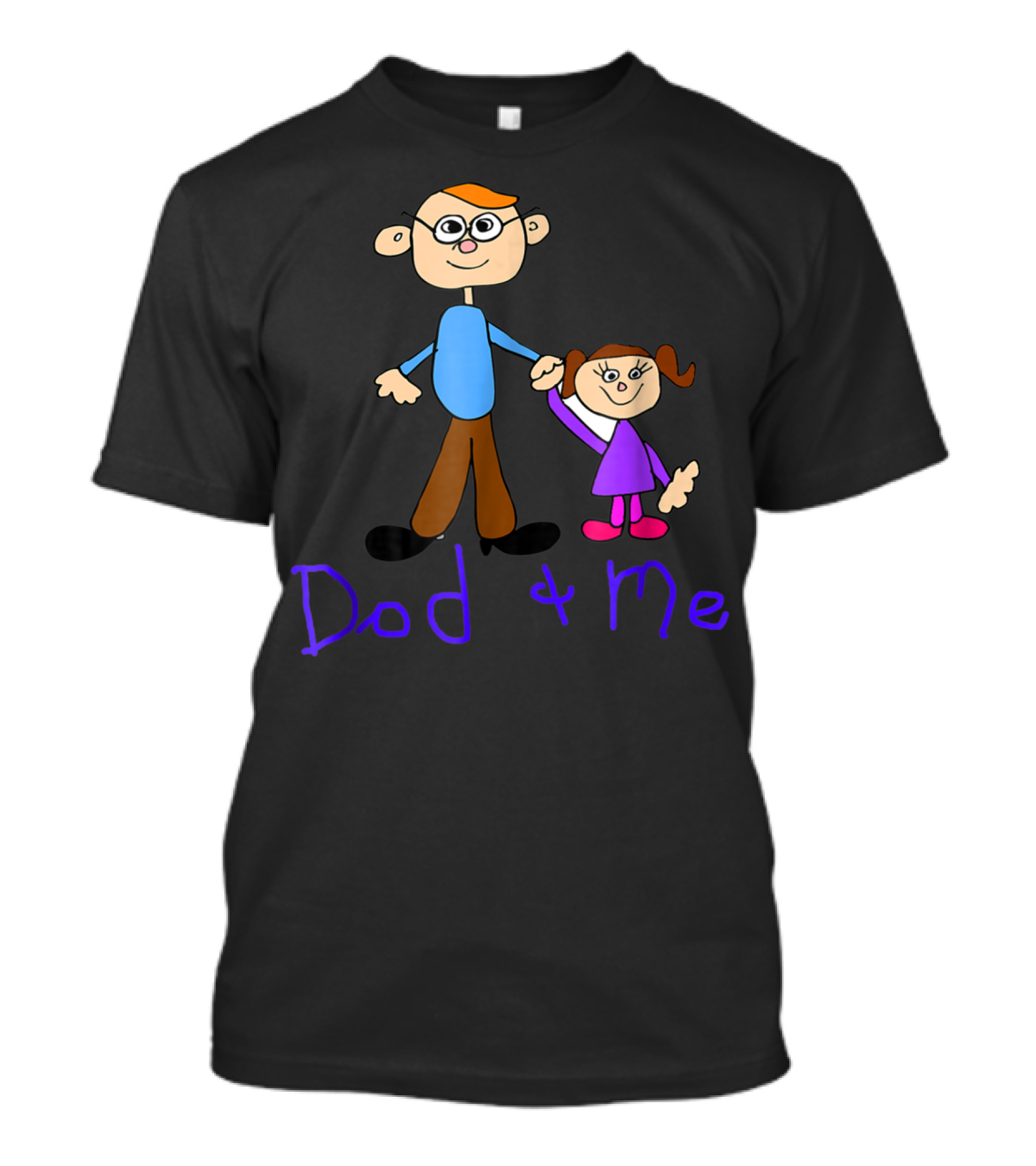 Dad And Me Father Daughter Cartoon Style Happy T-Shirt