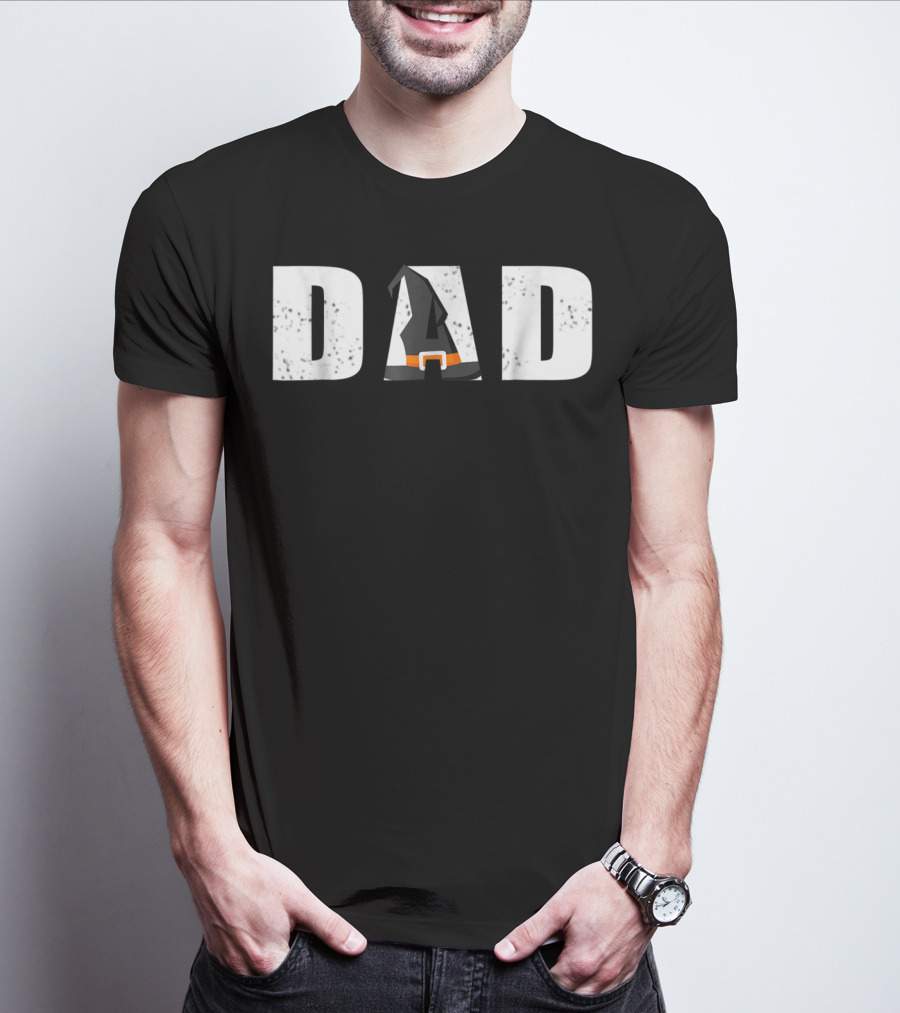 Dad Halloween Witch Hat Family T-Shirt