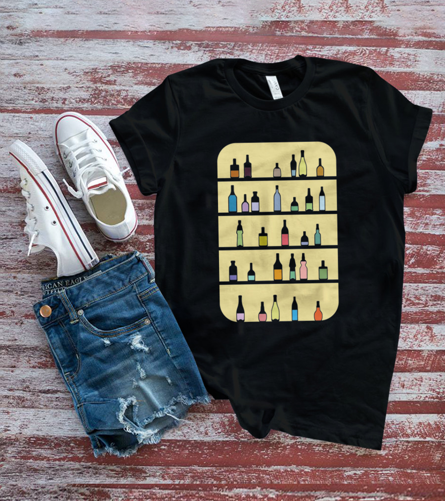 Bar 1225098 Colorful Bottles Shelf Display T-Shirt