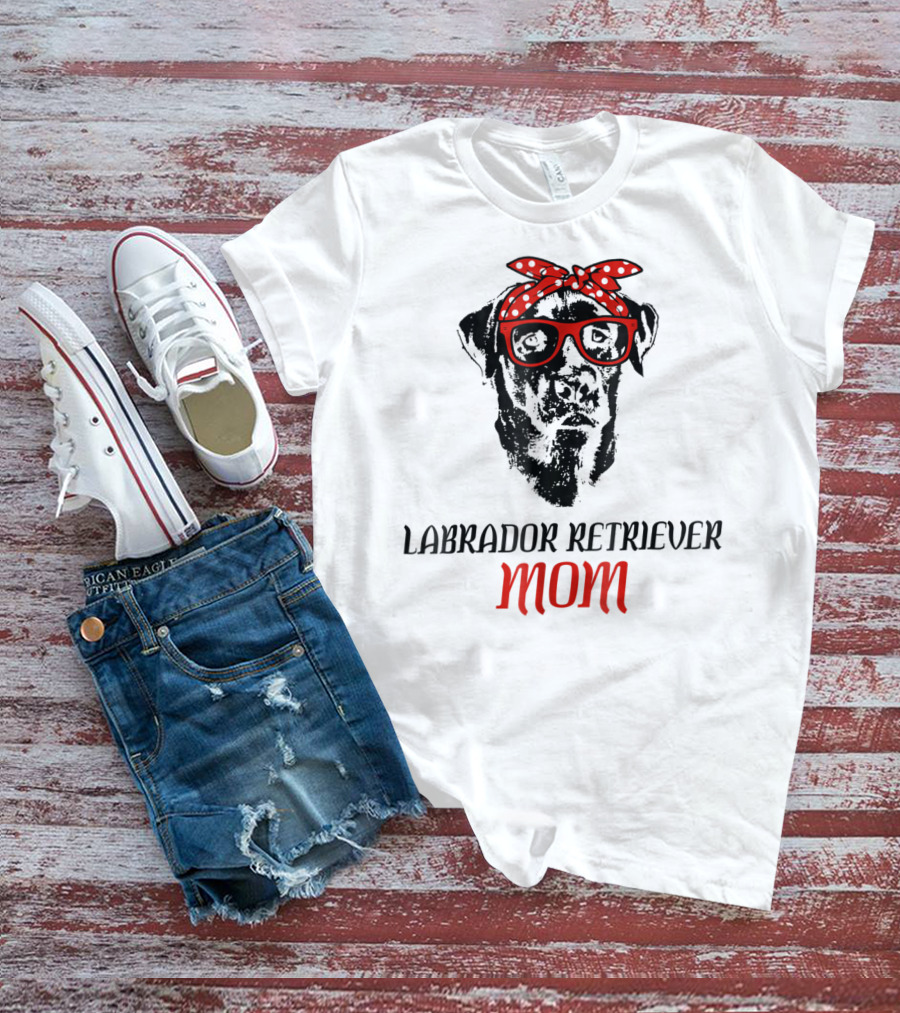 LABRADOR RETRIEVER MOM Dog Lover Retro Glasses Bandana T-Shirt