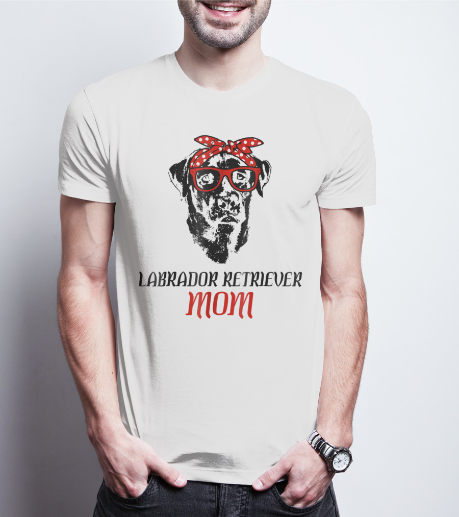 LABRADOR RETRIEVER MOM Dog Lover Retro Glasses Bandana T-Shirt