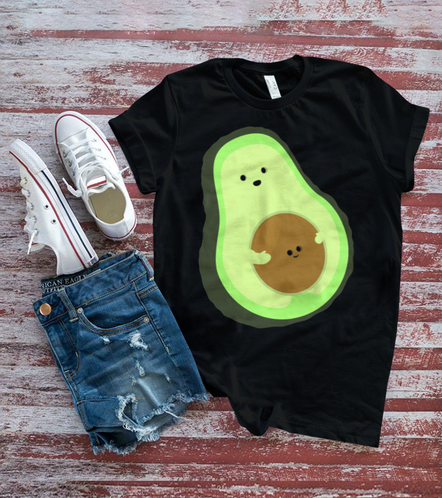 Cute LOL Avocado Pregnant Mom With Baby Seed T-Shirt