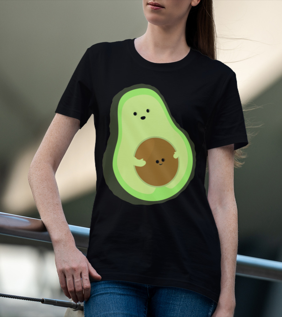 Cute LOL Avocado Pregnant Mom With Baby Seed T-Shirt