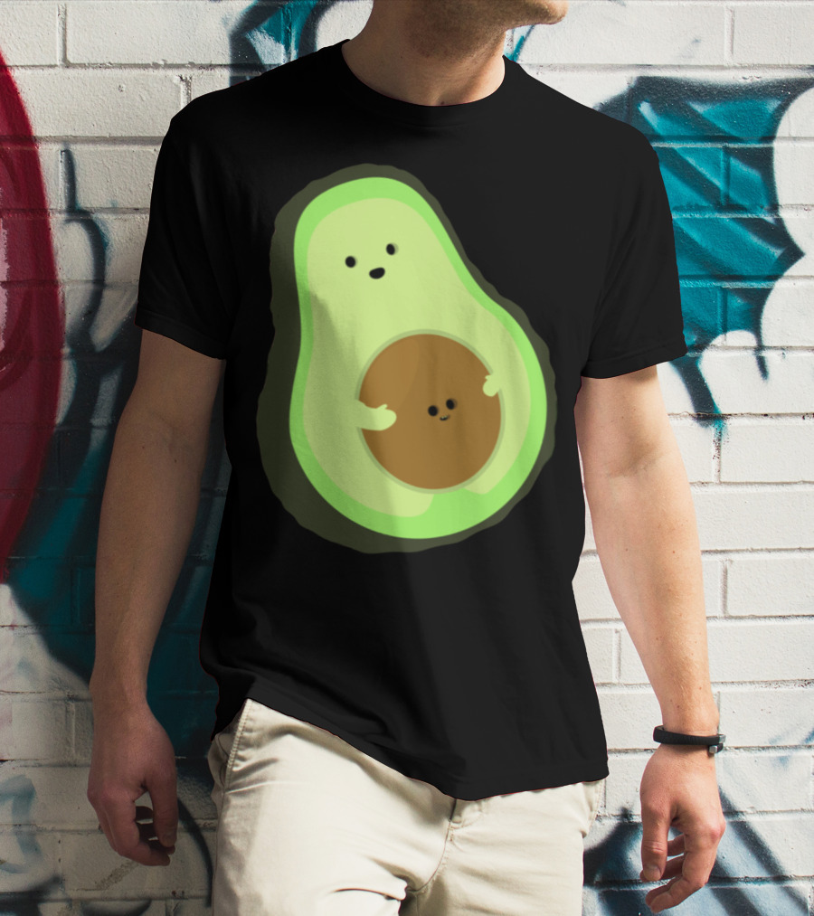 Cute LOL Avocado Pregnant Mom With Baby Seed T-Shirt