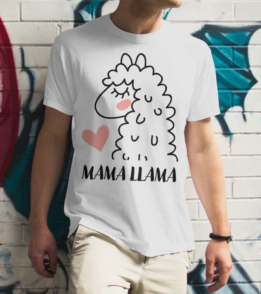 Mama Llama Heart My Mom Women82 T-Shirt