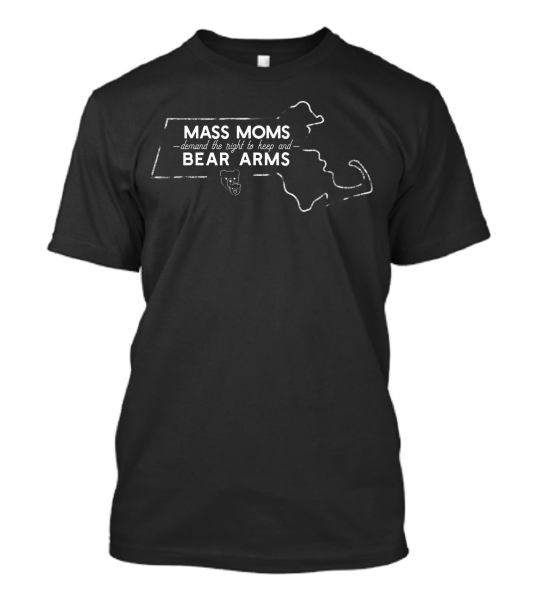 Mass Moms Demand The Right To Keep And Bear Arms Massachusetts Map Bear T-Shirt