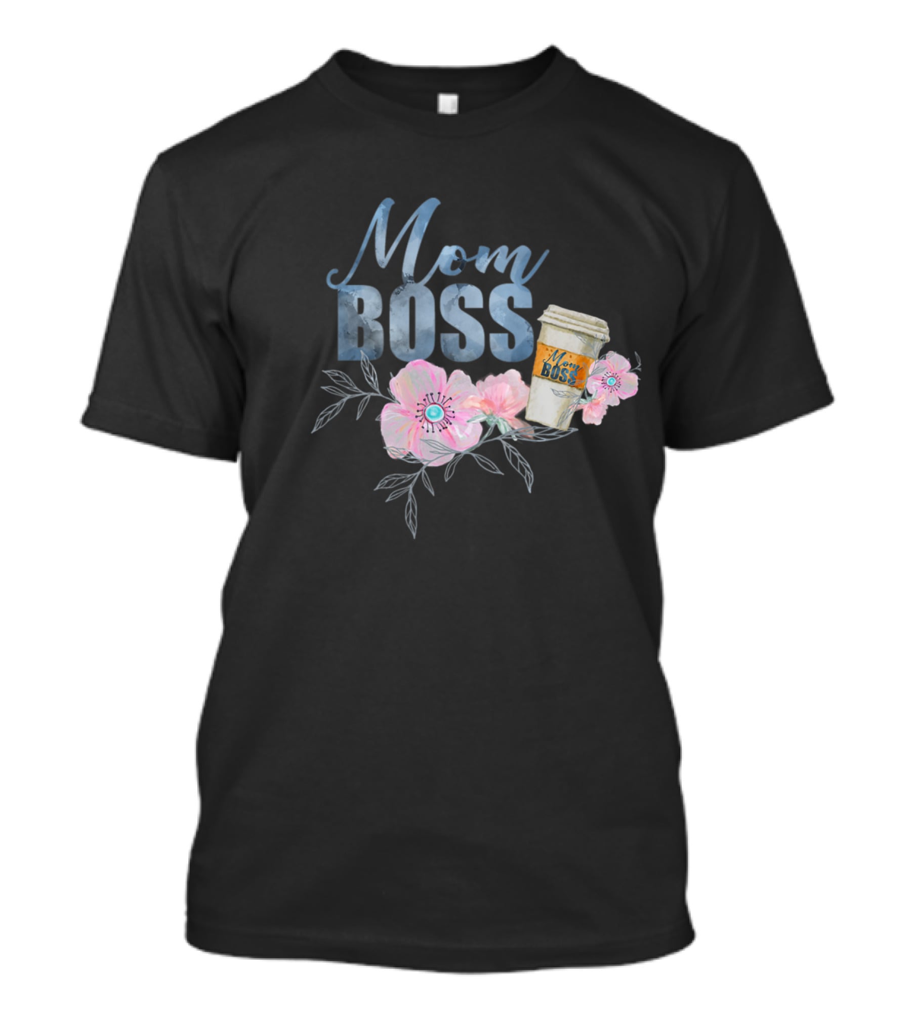 Mom Boss Coffee Floral T-Shirt