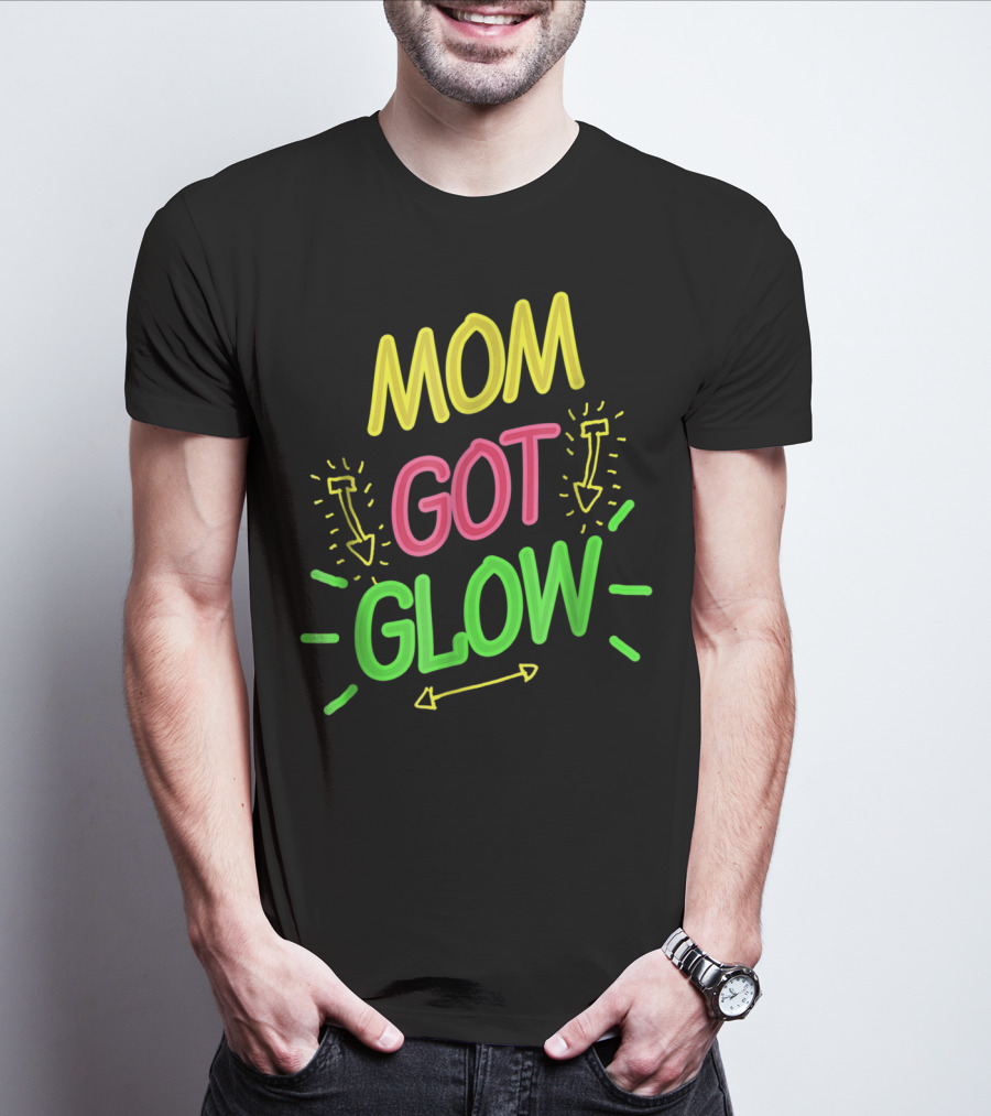 Mom Got Glow Party Birthday Neon Arrows T-Shirt