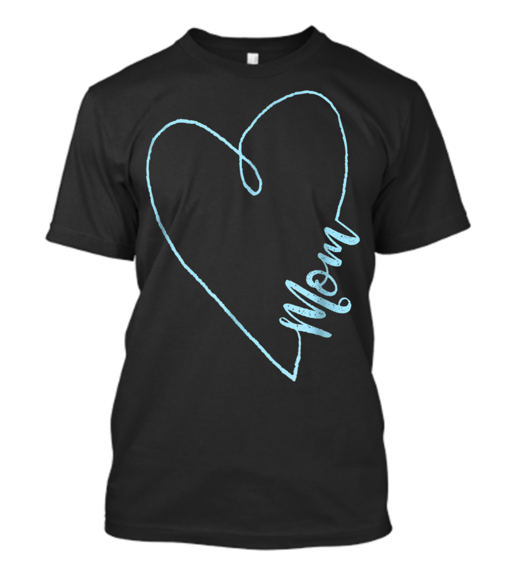 Mom Heart Aquamarine March Birthstone T-Shirt