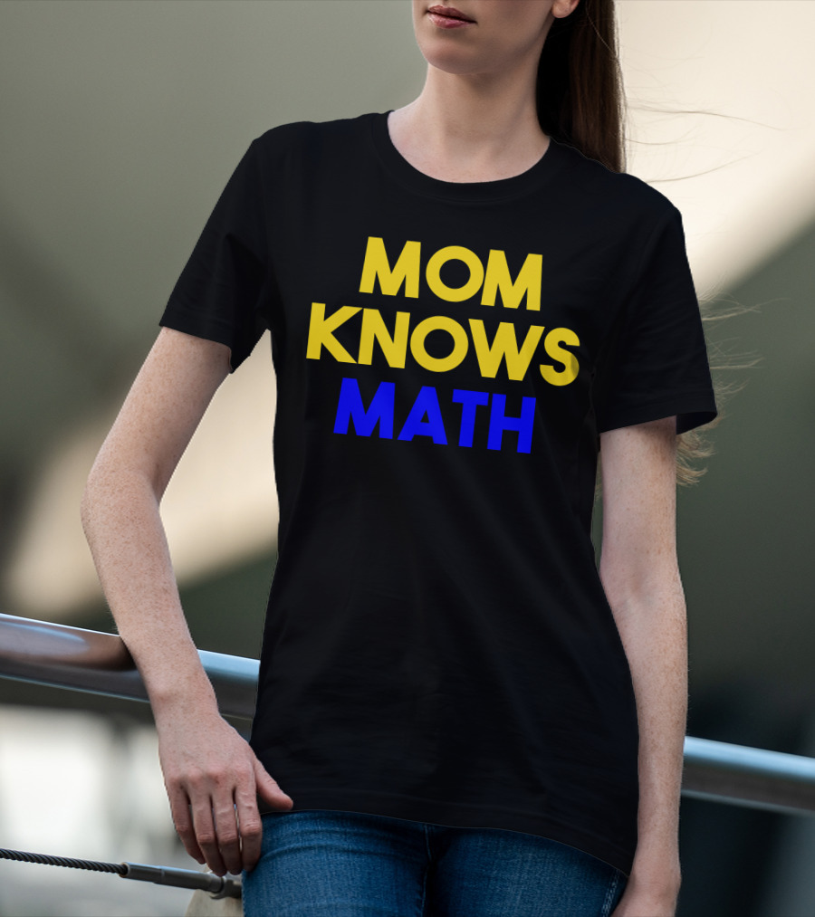 MOM KNOWS MATH Bold Yellow Blue T-Shirt