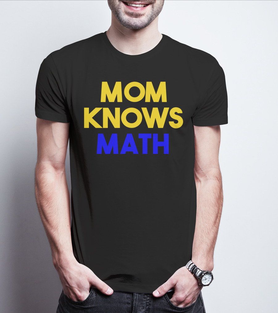 MOM KNOWS MATH Bold Yellow Blue T-Shirt