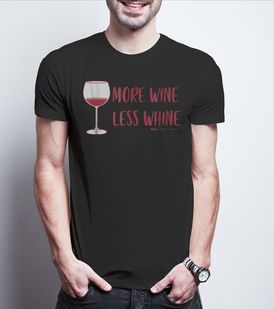 More Wine Less Whine Glass T-Shirt