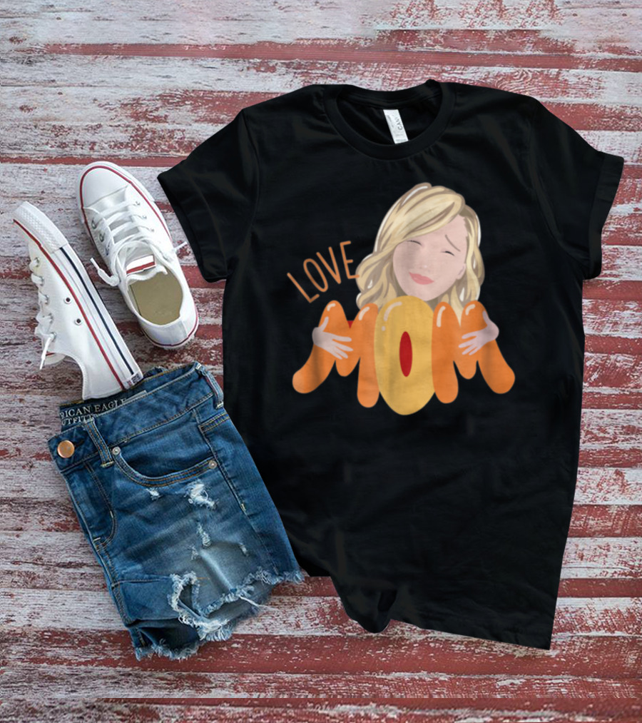 LOVE MOM Mothers Day Custom Personalized Selfie Emoji T-Shirt