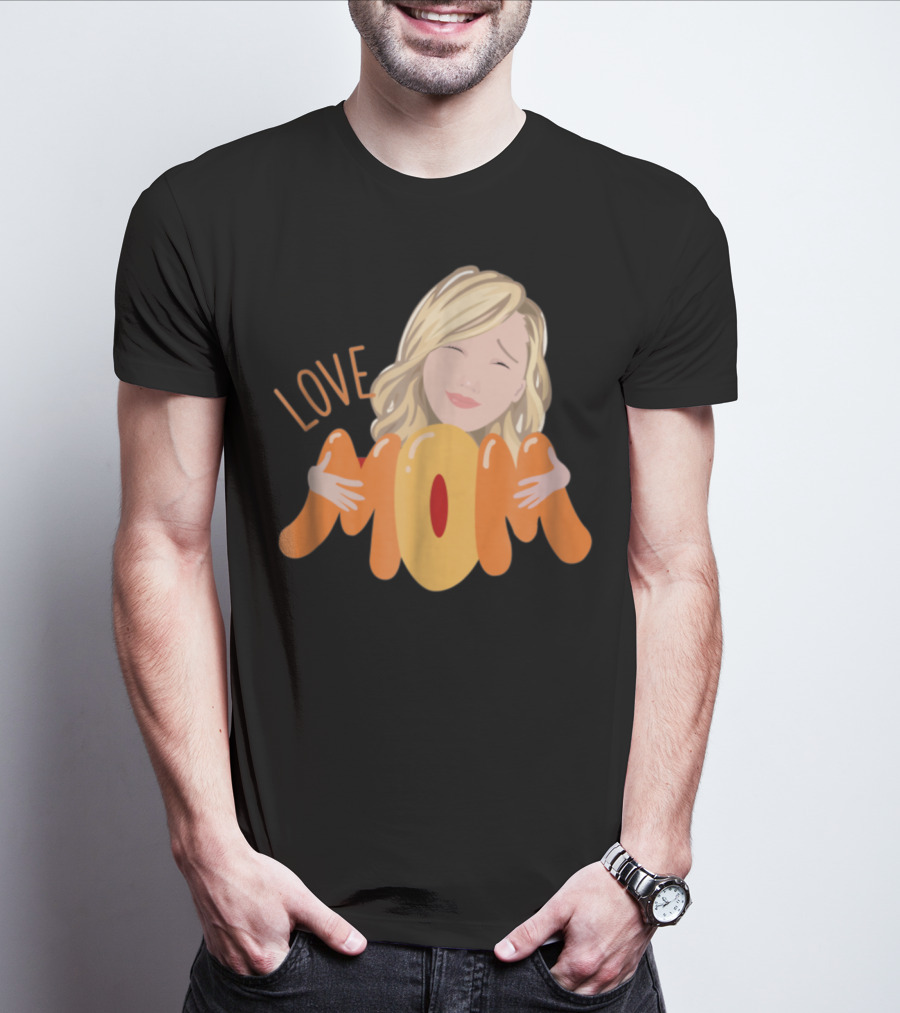 LOVE MOM Mothers Day Custom Personalized Selfie Emoji T-Shirt