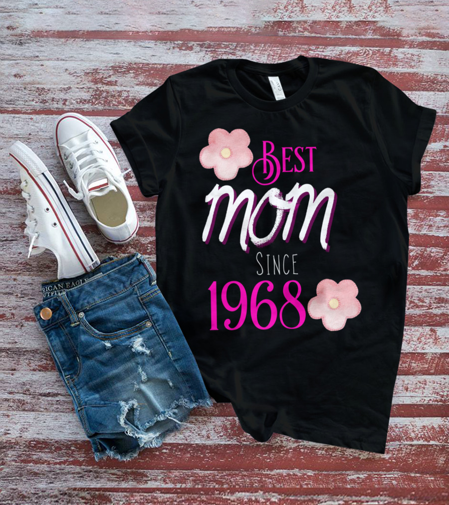 Best Mom Since 1968 Momiversary Flowers Mother's Day T-Shirt