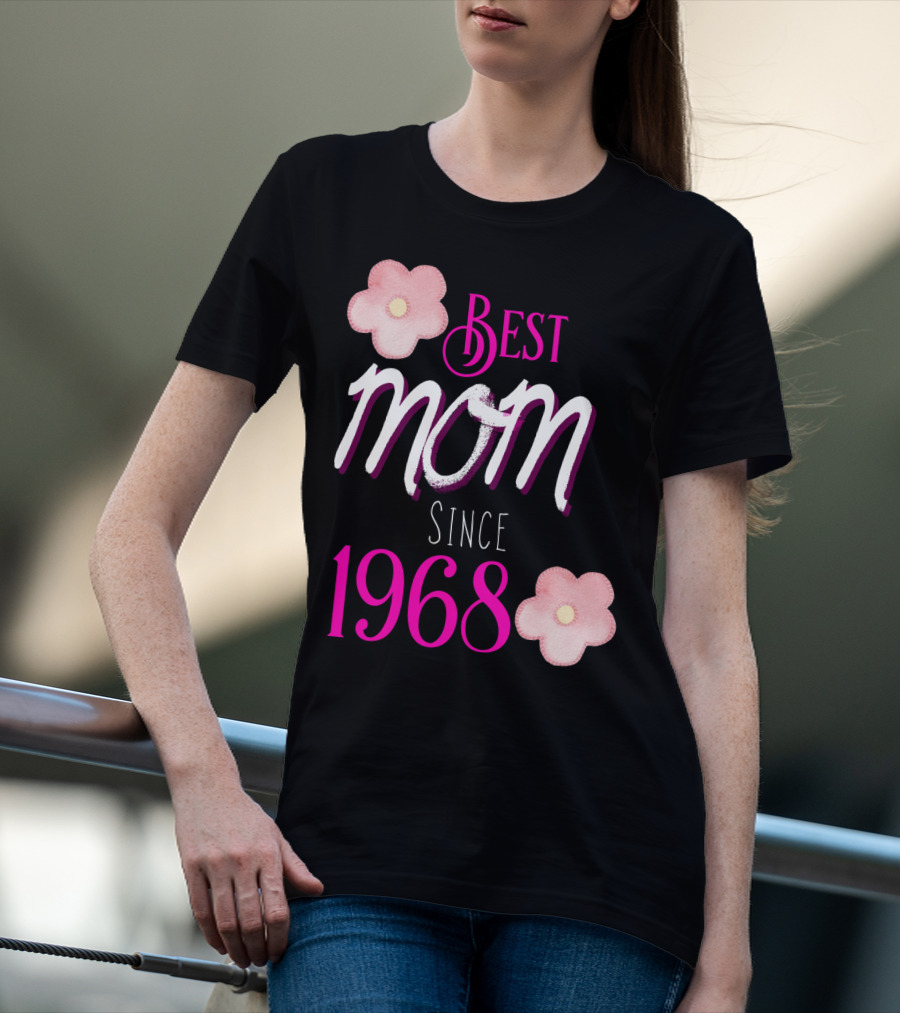 Best Mom Since 1968 Momiversary Flowers Mother's Day T-Shirt