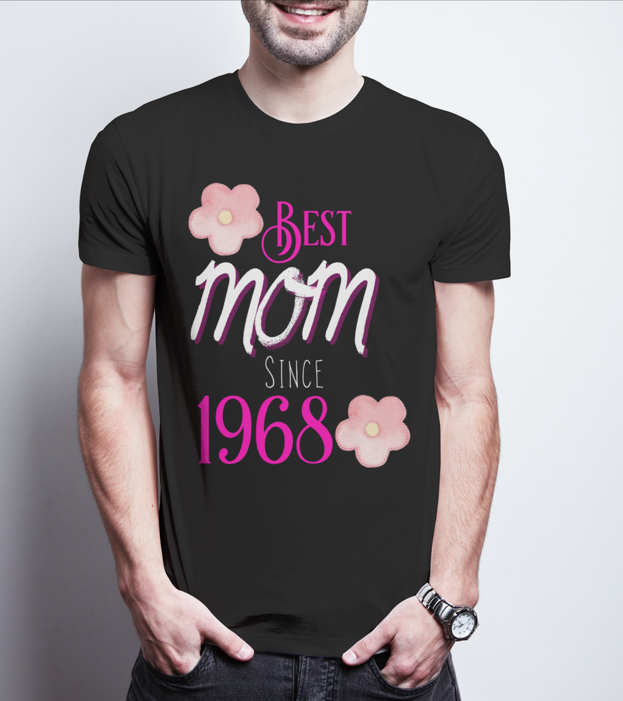 Best Mom Since 1968 Momiversary Flowers Mother's Day T-Shirt