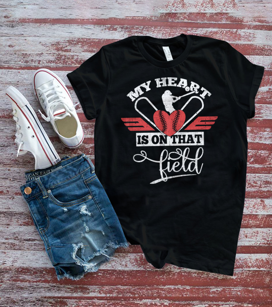 My Heart Is On That Field Batting Passion T-Shirt