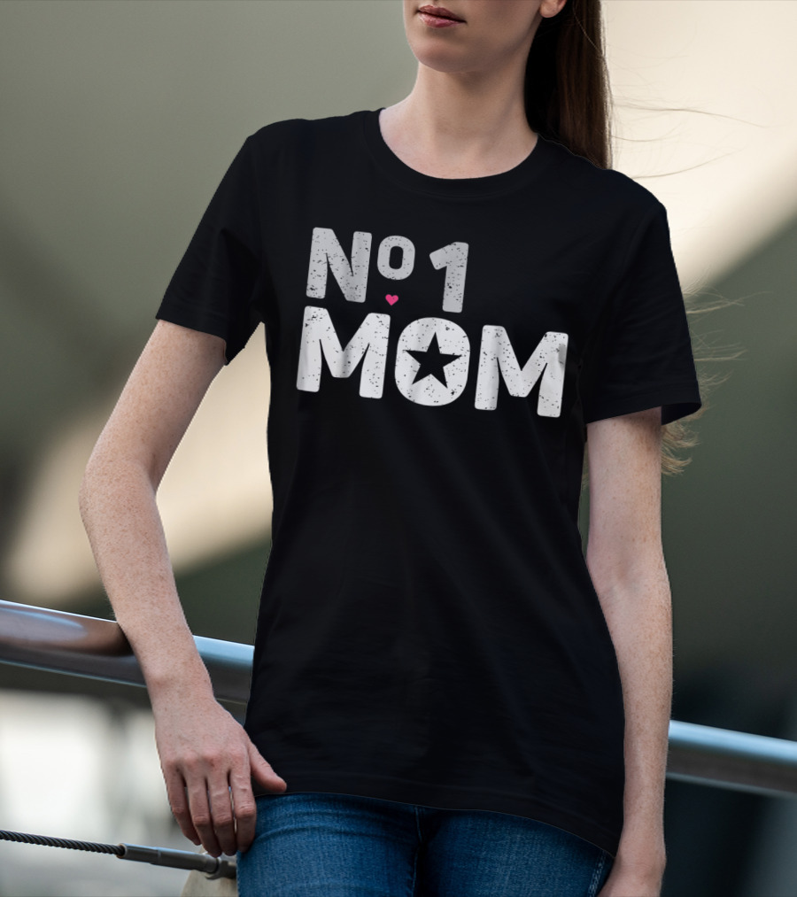 NO 1 Mom Star Heart T-Shirt